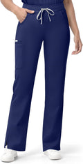 Straight Leg Scrub Pants for Women with 7 Pockets - Comfortable Fit