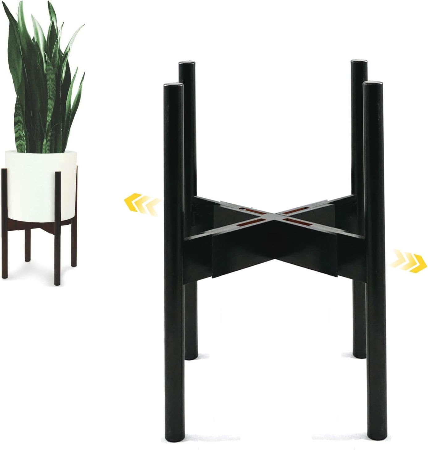 Adjustable Plant Stand for 8 to 12 Inch Pots - Mid Century Style