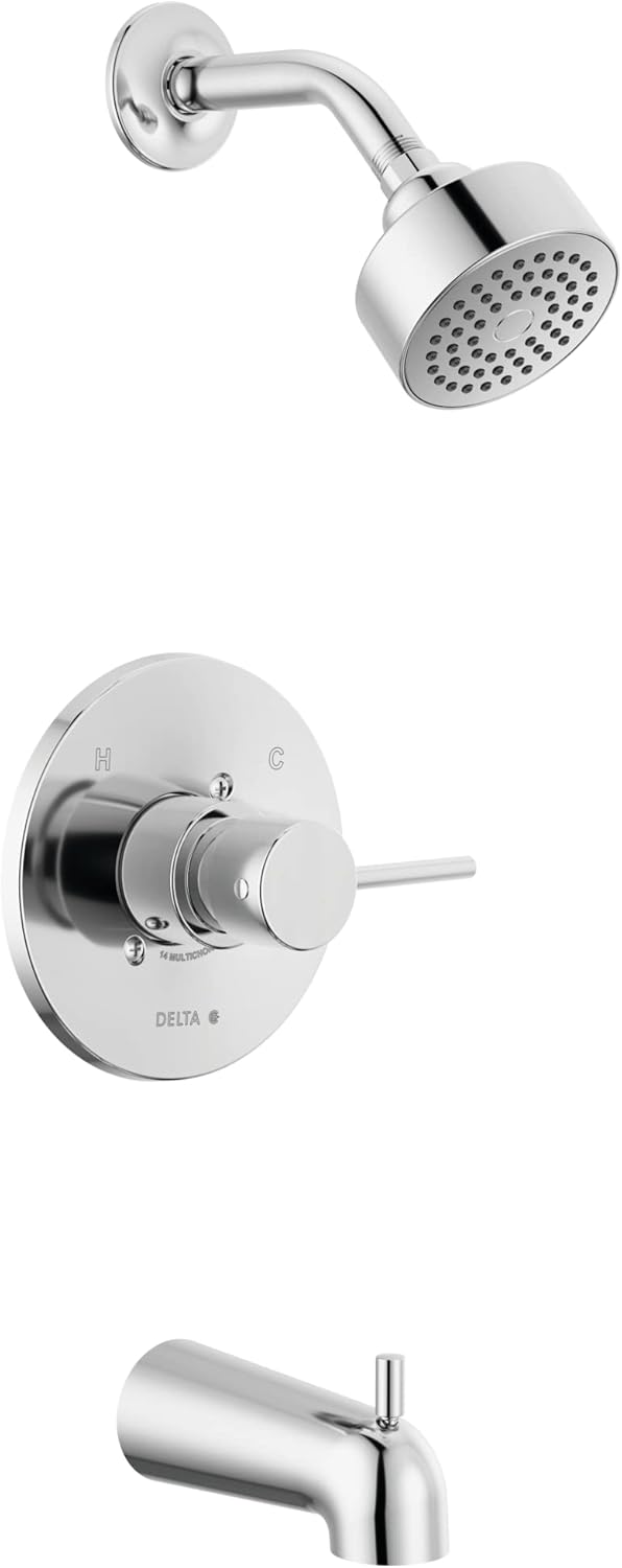 Delta Faucet Modern Single-Handle Chrome Tub and Shower Trim Kit