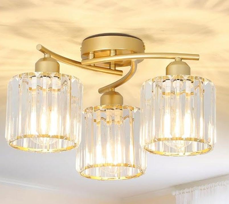 Crystal Close to Ceiling Light Fixtures for Modern Spaces