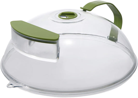 Spill-Proof Microwave Cover with Water Storage