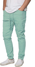URBANJ Men's Stretch Twill Drop Crotch Jogger Pants (Style W11M)