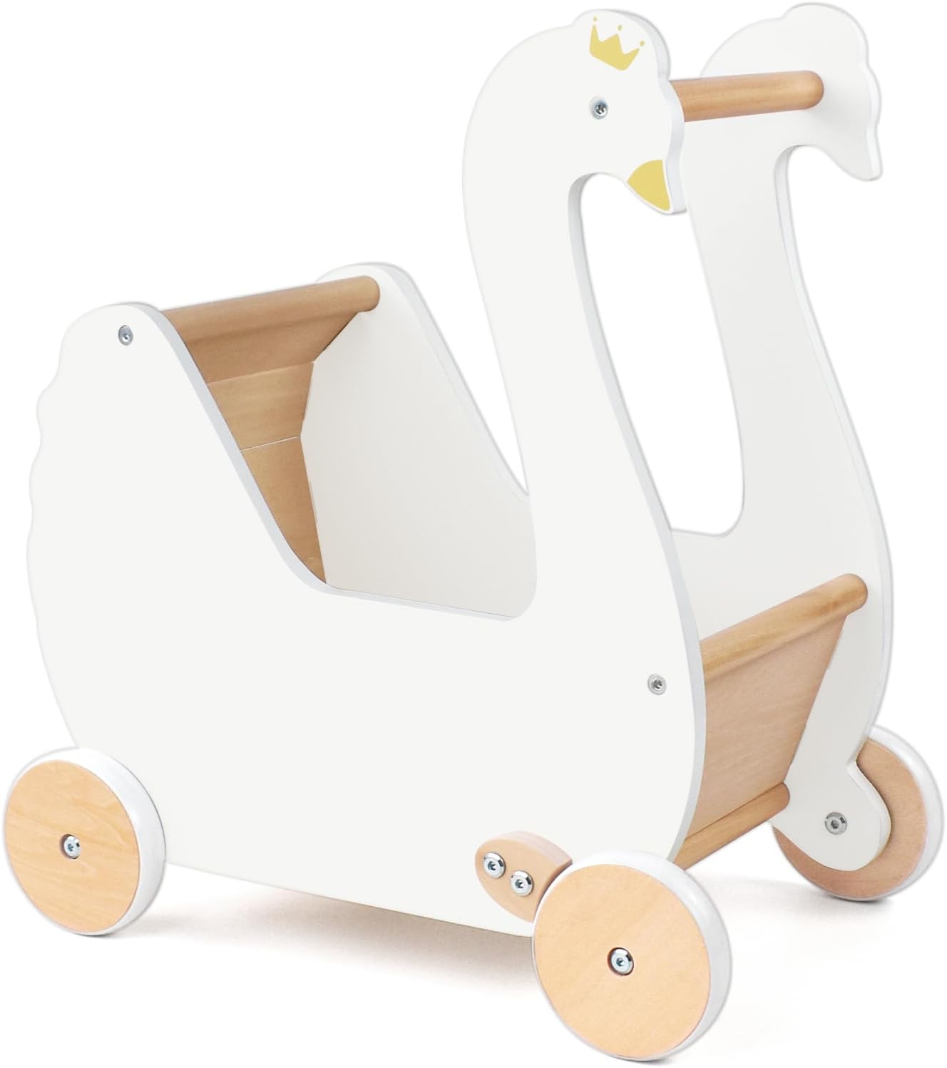 Wooden Doll Stroller for Toddlers - Safe and Stylish Baby Pram