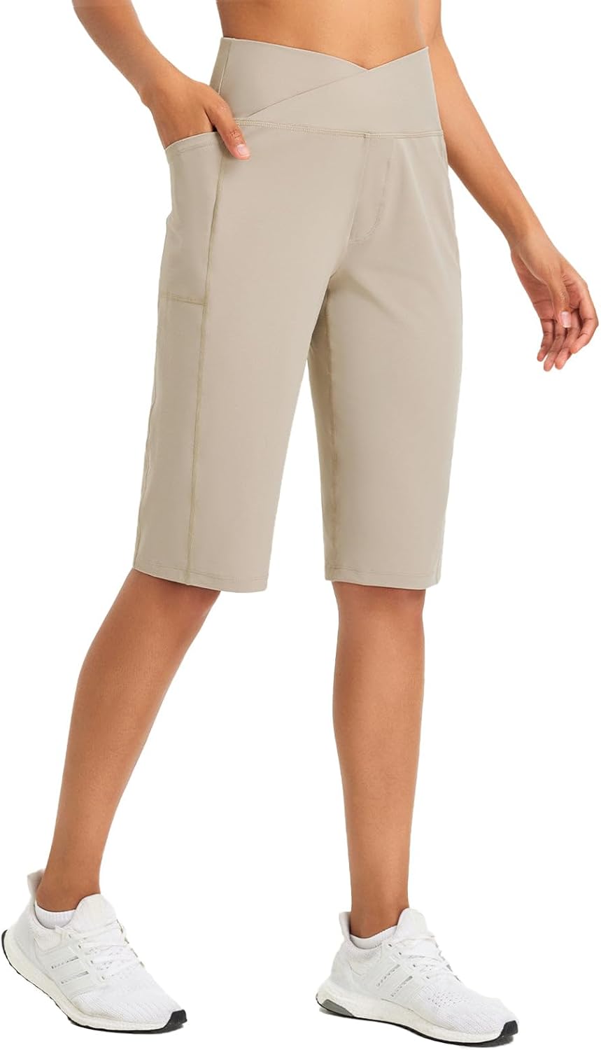Baleaf Womens Bermuda Long Shorts 14in Knee Length Athletic Wear