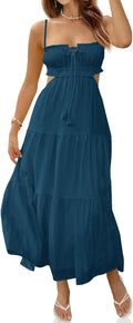 Fisoew Women's Summer Maxi Dress with Spaghetti Straps for Style
