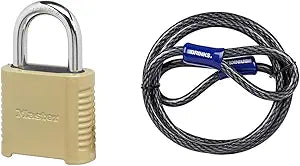 Master Lock 875D Heavy Duty Outdoor Combination Lock & Cable