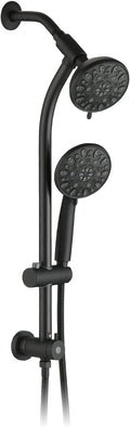 Matte Black High Pressure 48-Settings Dual Shower Head Combo