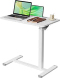 Mobile Standing Desk 27.5in Pneumatic Rolling Table - White