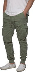 URBANJ Men's Stretch Twill Drop Crotch Jogger Pants S-5XL Jewelry
