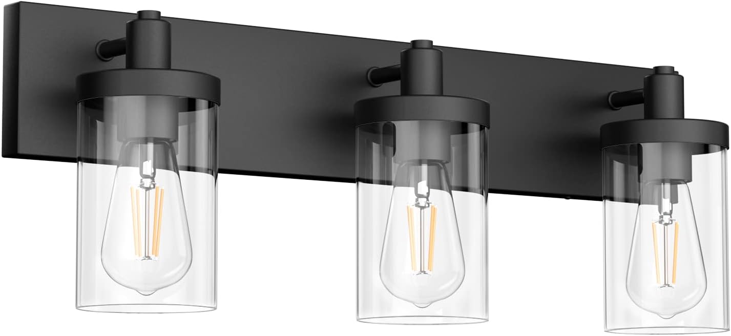 Aipsun Black Vanity Light for Bathroom - Stylish 3 Light Fixture