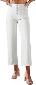 Sidefeel Women's Wide Leg Jeans High Waisted Zimbaplatinum