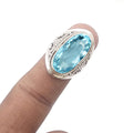 Fine Sterling Silver Aquamarine Ring for Women - March Birthstone