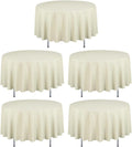 LTC LINENS 90 in Round Tablecloth Beige - Wrinkle Resistant