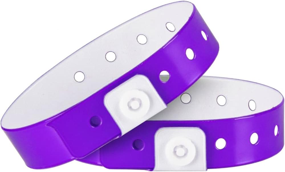Ouchan Plastic Event Wristbands Neon Purple - Perfect for Parties