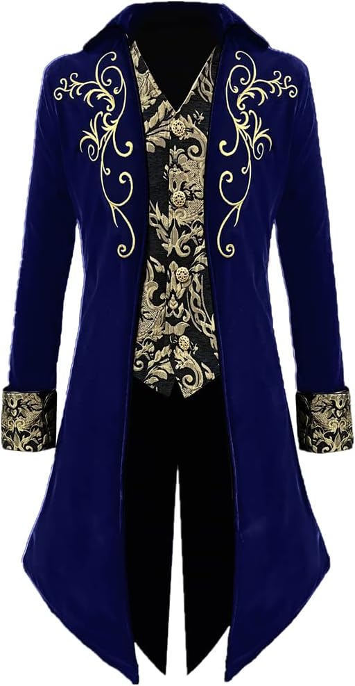 Apocrypha Mens Medieval Steampunk Tailcoat Jacket for Parties