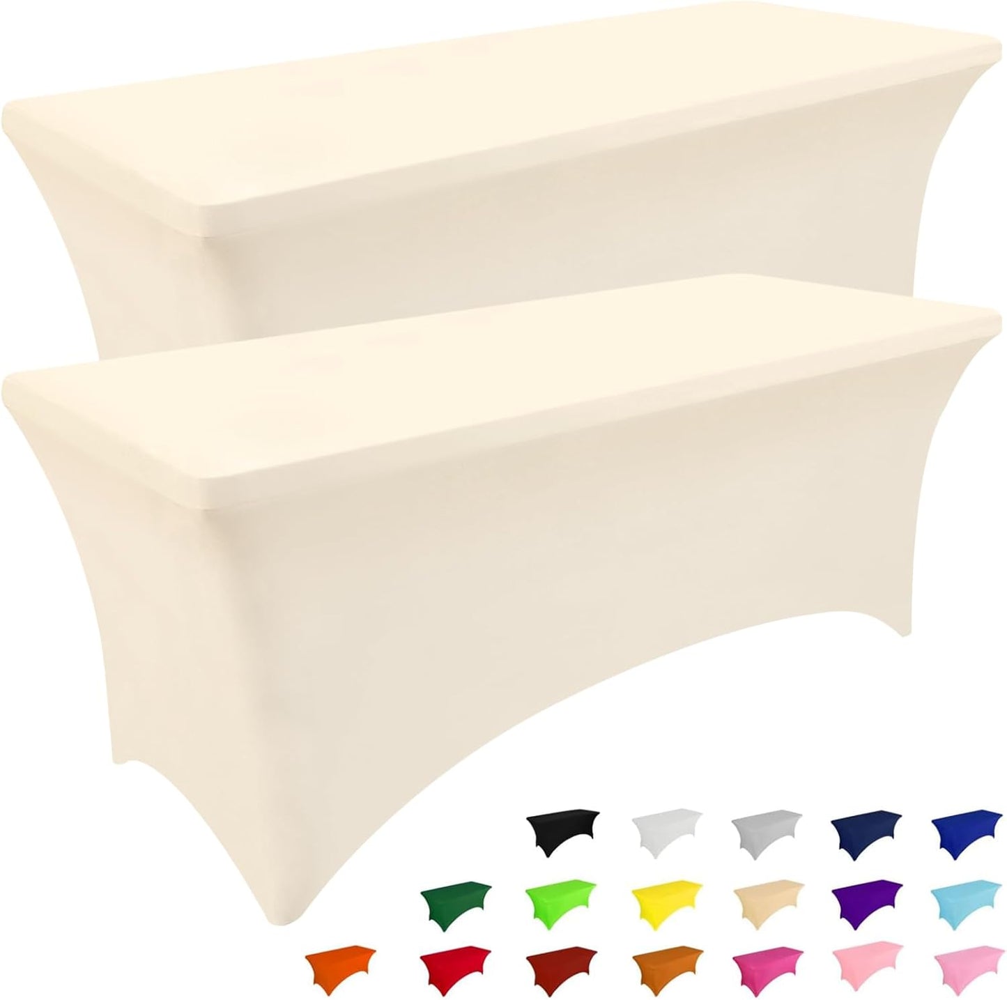 Smiry 2 Pack Spandex Table Cloths for 6FT Rectangular Tables