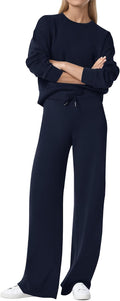 Womens 2 Piece Lounge Sets Wide Leg Tracksuit - Cozy Fall Match