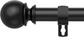 Black Curtain Rods for Windows 28 to 48 in - Heavy Duty Adjustable