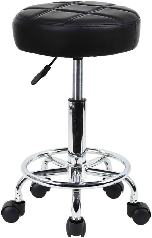 Height Adjustable Swivel Stool for Office & Salon - Black