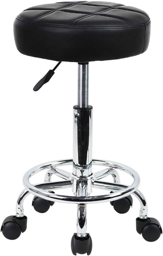 Height Adjustable Swivel Stool for Office & Salon - Black