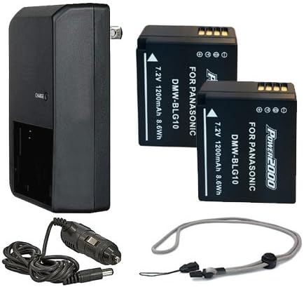 High Capacity Batteries for Leica D-LUX with Charger & Strap