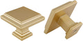 homdiy 30 Pack Square Cabinet Knobs Gold - Durable Zinc Alloy
