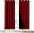 Burgundy Red Blackout Drapes 52 x 72 in 2-Pack - Privacy & Noise