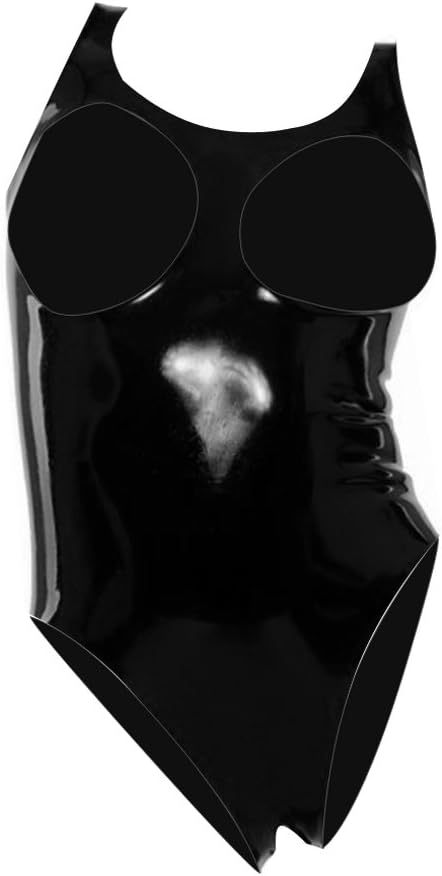 EXLATEX Women's Cupless Latex Rubber Bodysuits for Fetish Fun