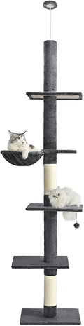 Floor to Ceiling Cat Tree 5-Tier Adjustable Climbing Tower