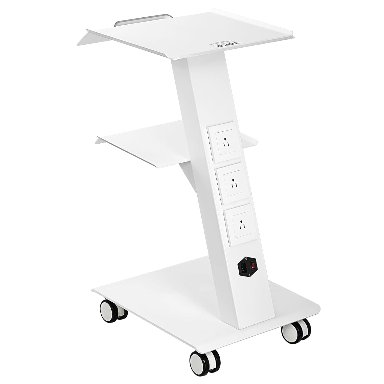 VEVOR Lab Trolley with Built-in Socket for Easy Mobility