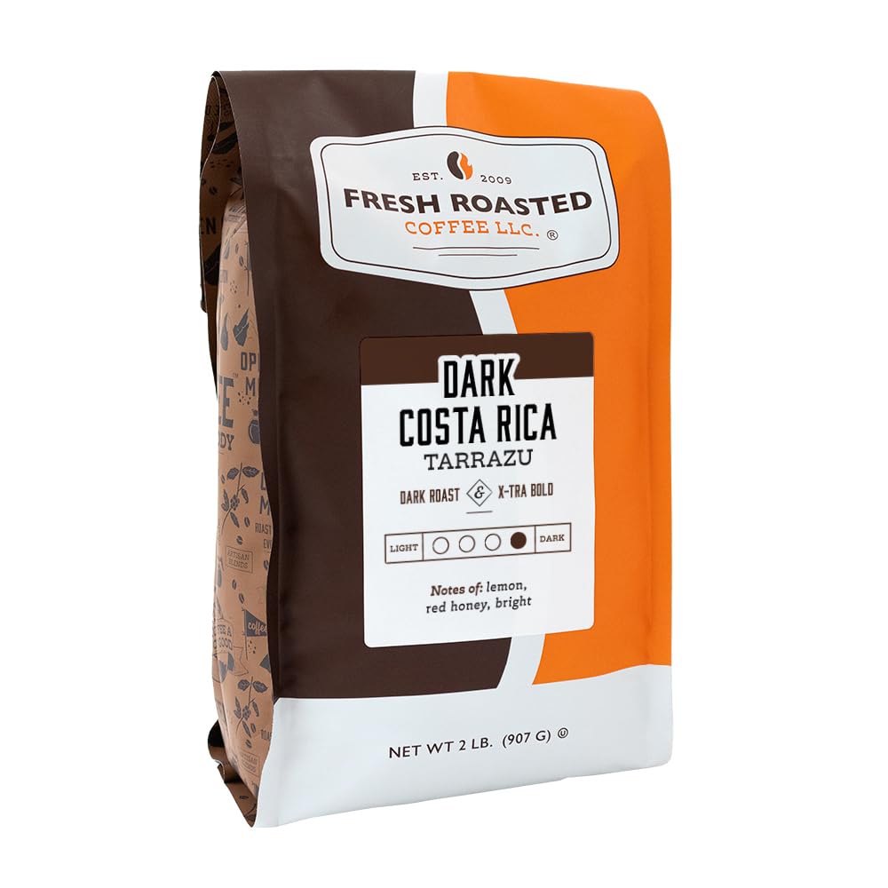 Fresh Roasted Coffee Dark Costa Rican Tarrazu Whole Bean 2 lb