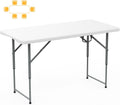 SKOK 330lbs Folding Picnic Table 4ft Adjustable Height - Portable