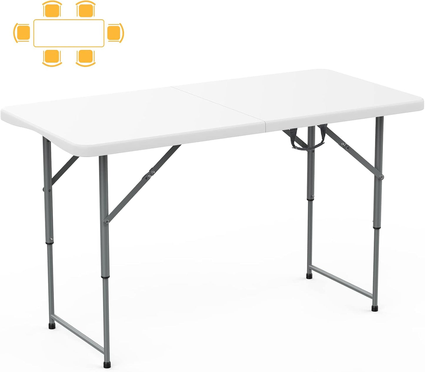 SKOK 330lbs Folding Picnic Table - Adjustable Height Utility Table