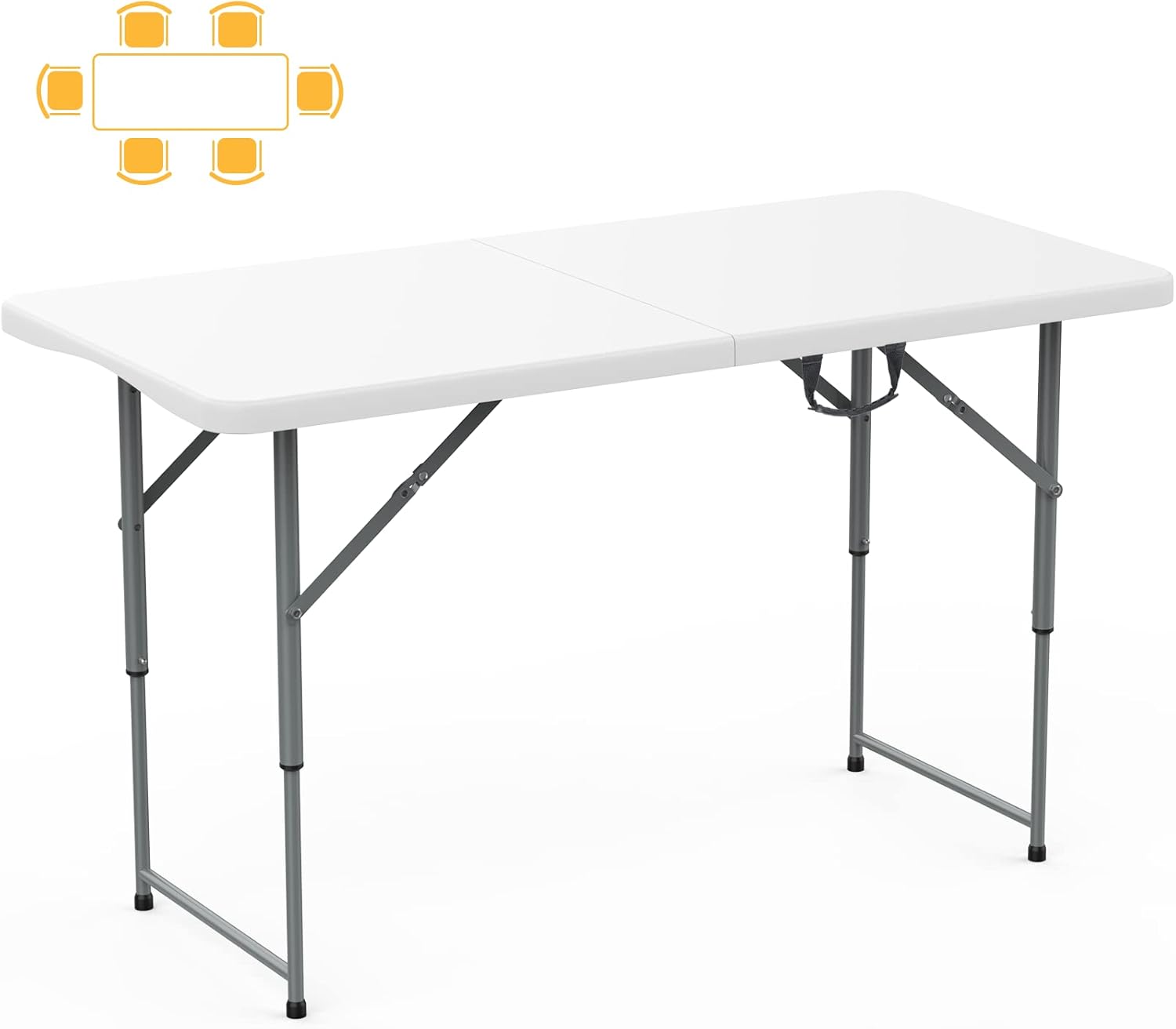 SKOK 330lbs Folding Picnic Table - Adjustable Height Utility Table
