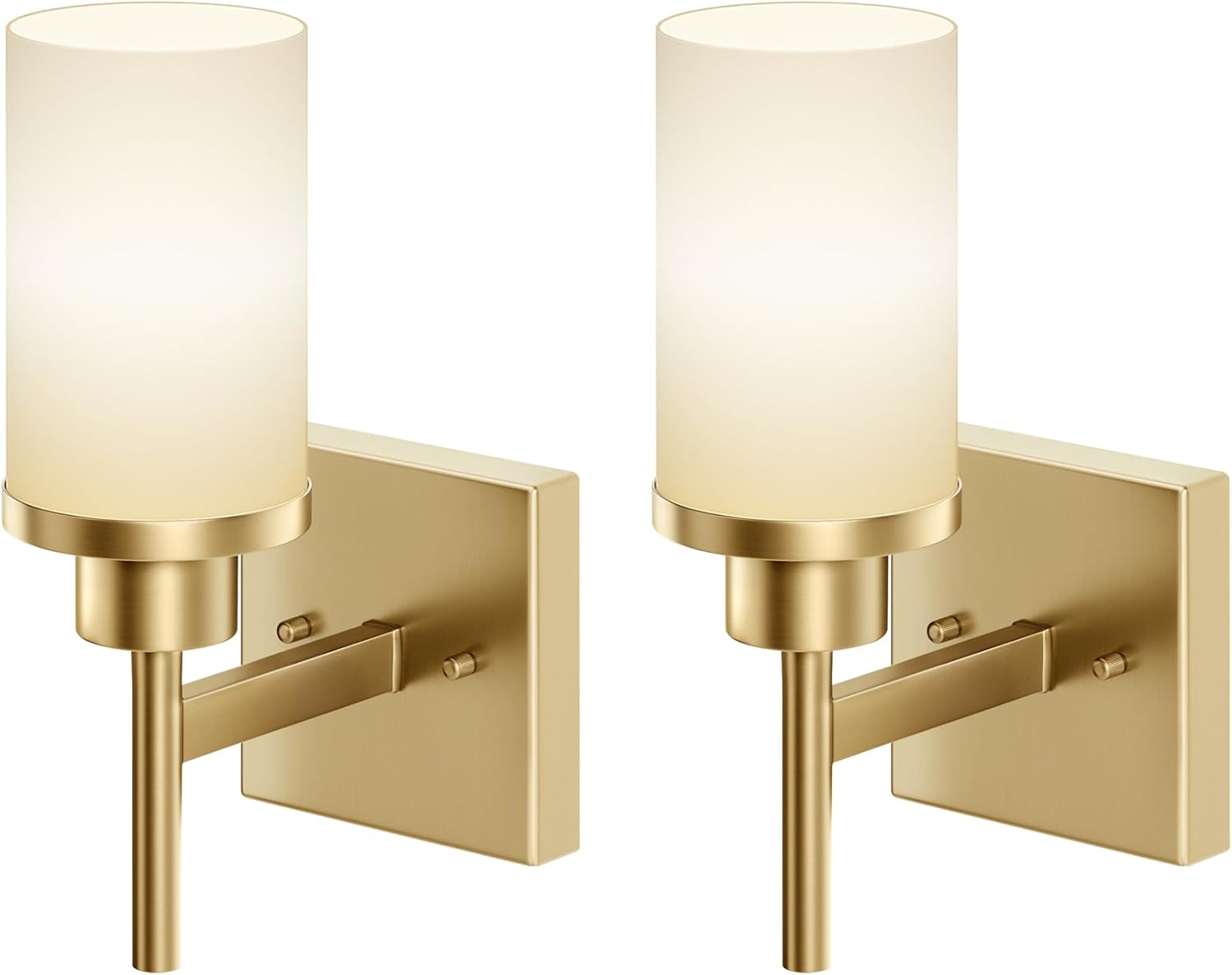 Modern Gold Wall Lamps with White Frosted Glass Shade for Home