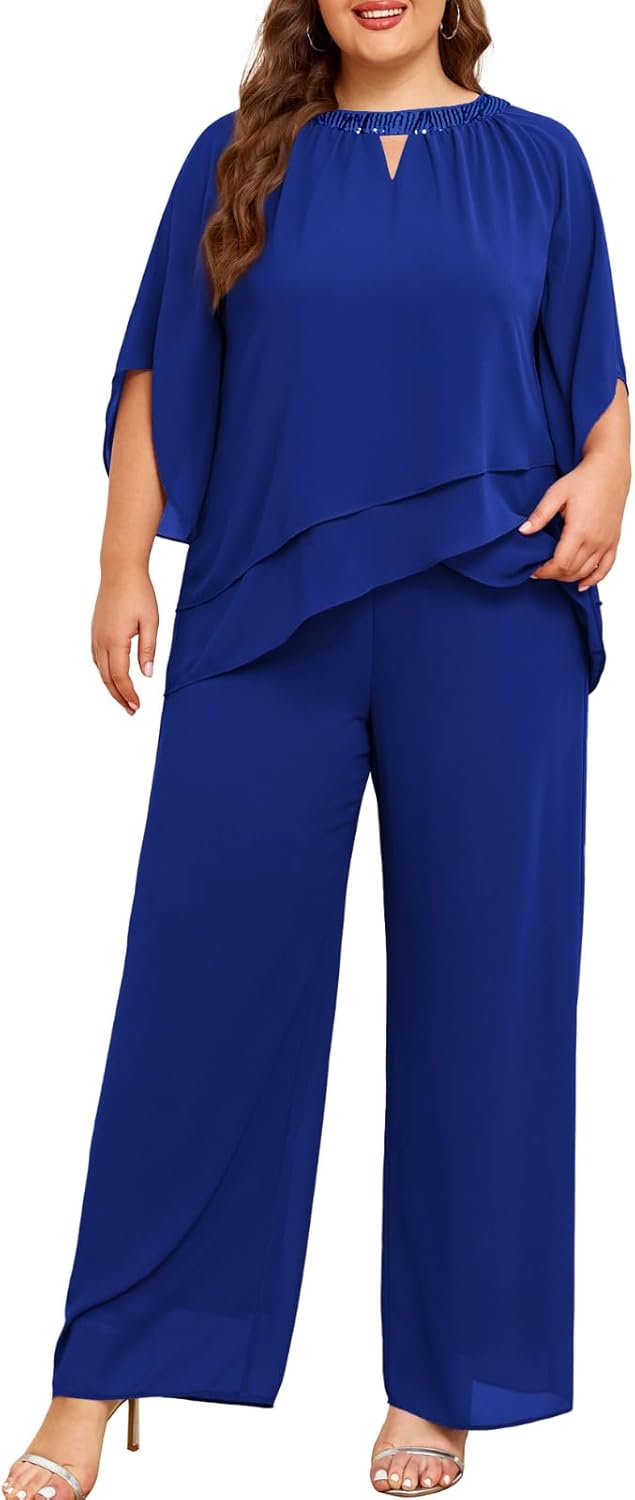 Plus Size Mother of Bride Pant Suits for Formal Occasions