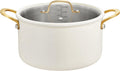 BEZIA 6 QT Stainless Steel Stockpot with Lid - Durable, Even Heating