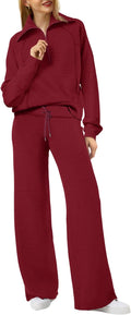 Lounge Sets For Women Half Zip Sweatshirt and Wide Leg Sweatpant be