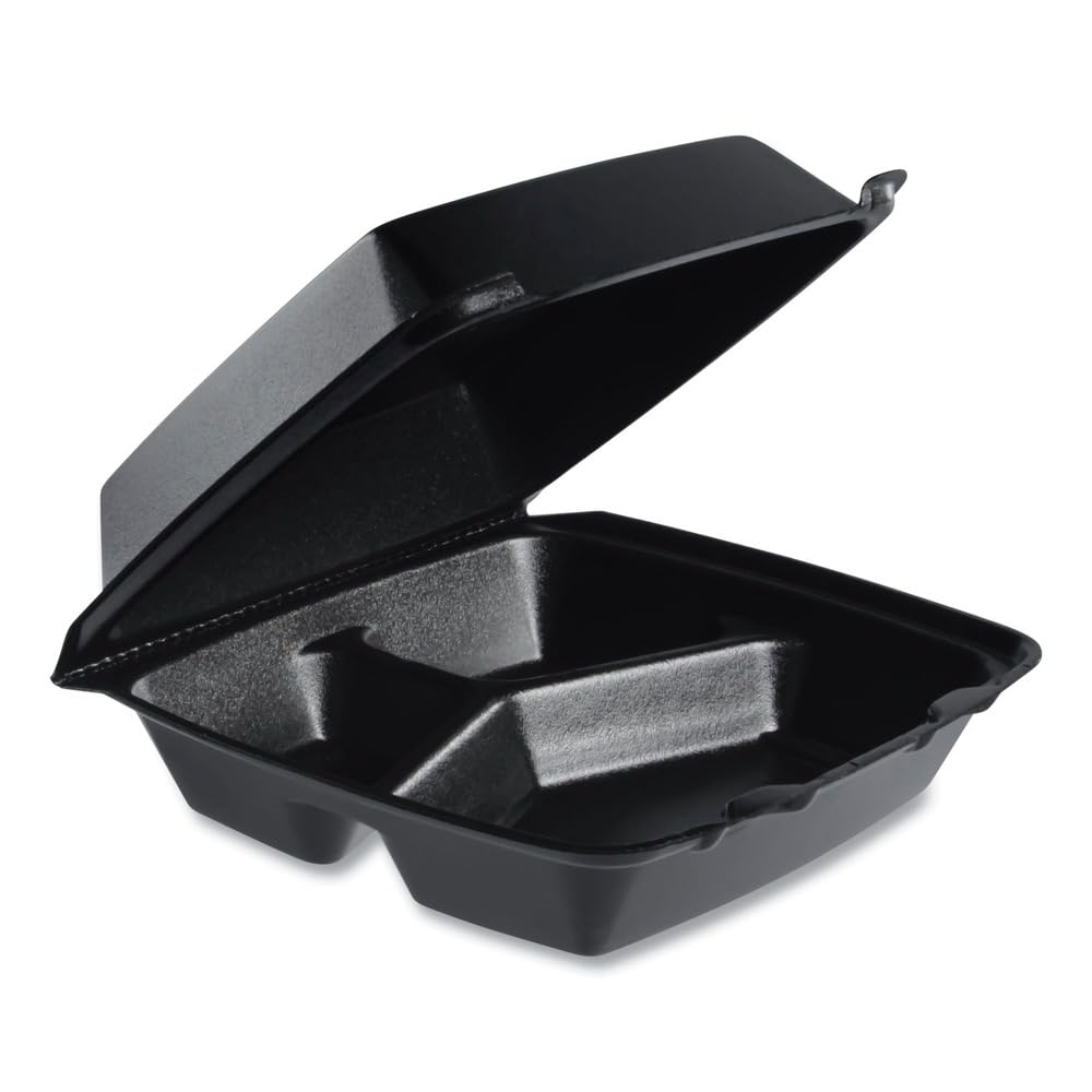 Dart 85HTB3R Med Perforated Black Foam Hinged Container Case