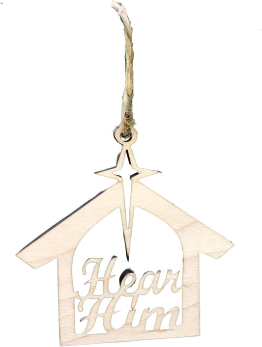 Set of 20 Hear Him Christmas Ornaments for Holiday Gifting