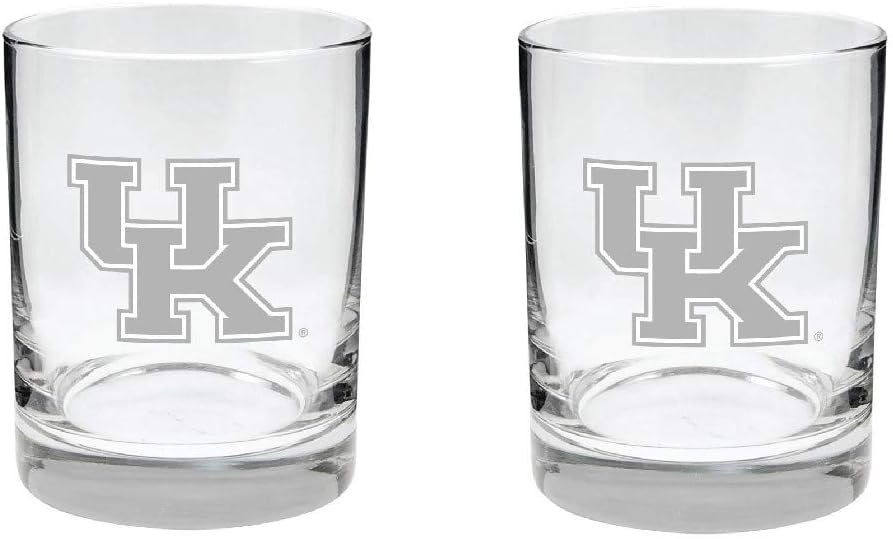 Kentucky Wildcats 2-Sided Etched Satin Finish Rocks Glass Set