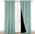 Aqua Blue 100% Blackout Curtains 52in x 108in - Heavy Duty Privacy