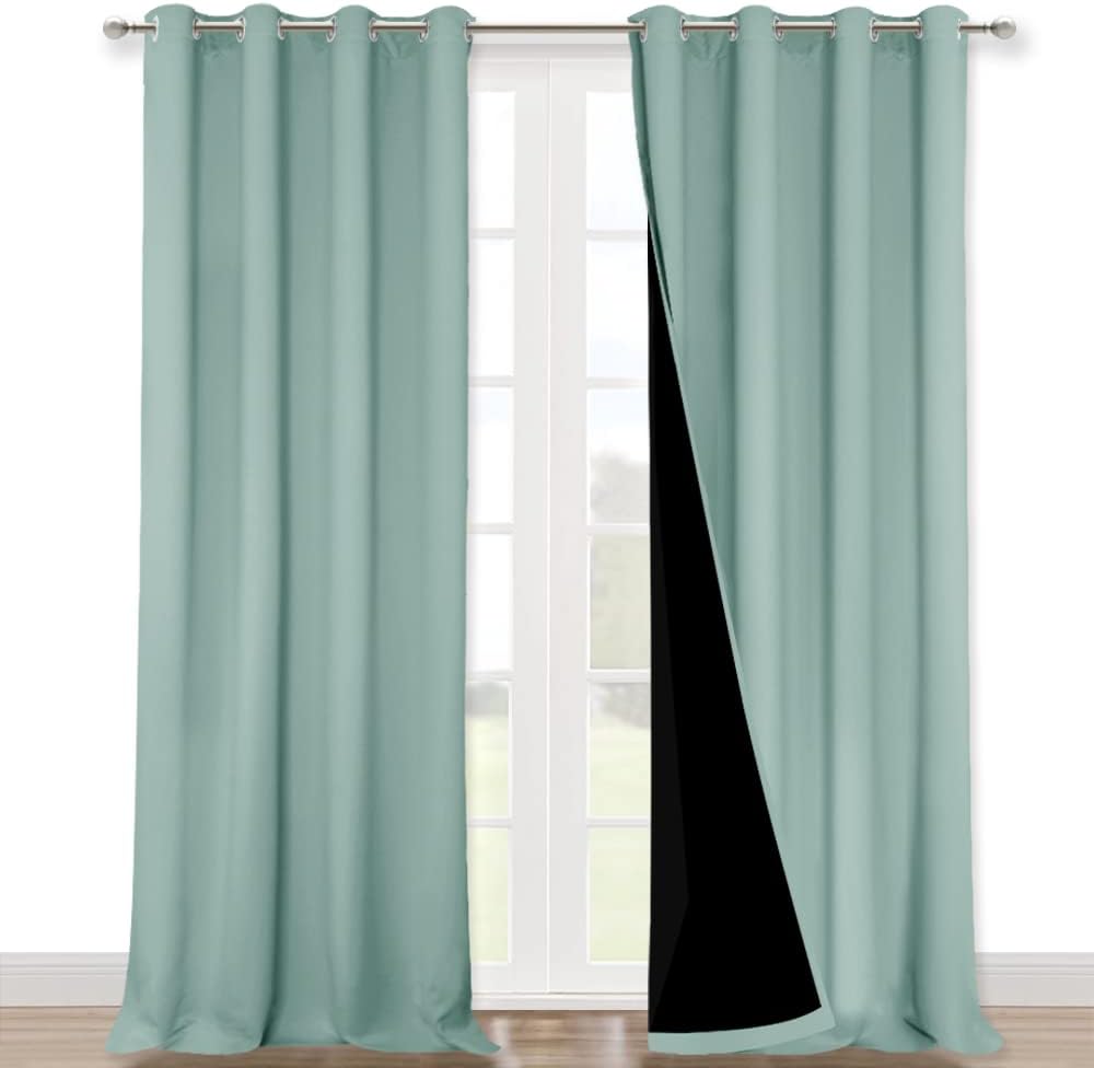 NICETOWN Aqua Blue Blackout Curtains for Total Darkness