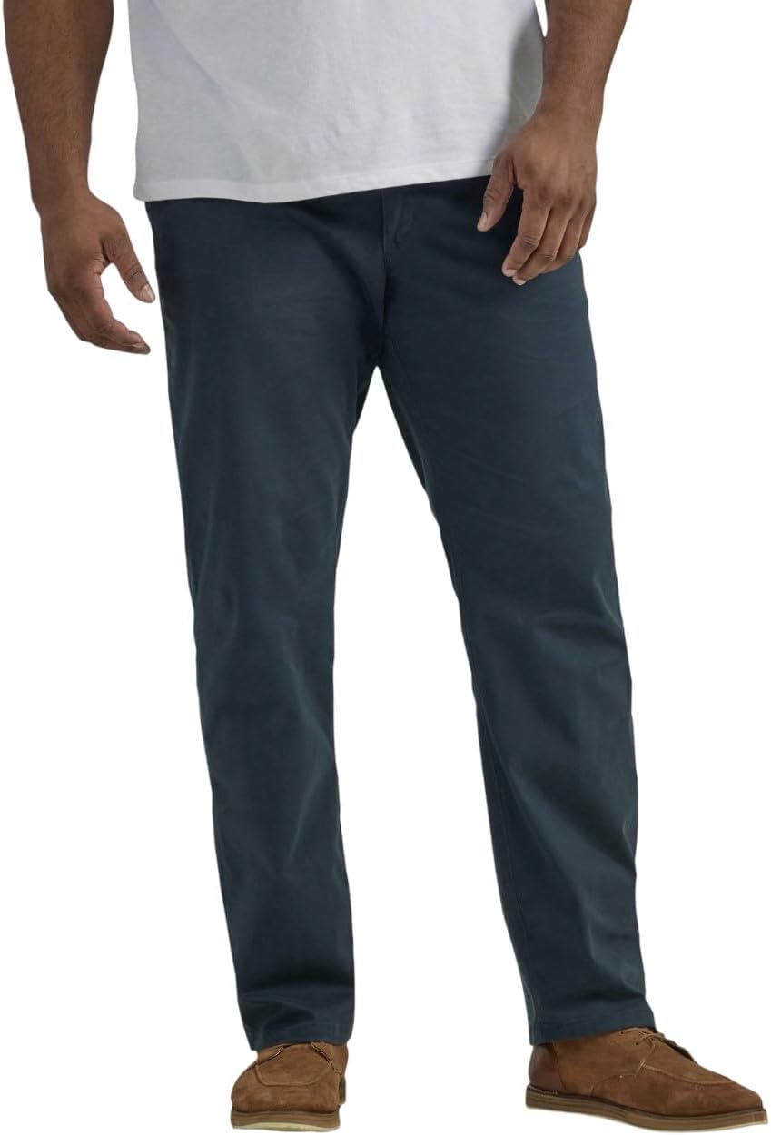 Lee Men's Big & Tall Extreme Motion Flat Front Pants for Comfort