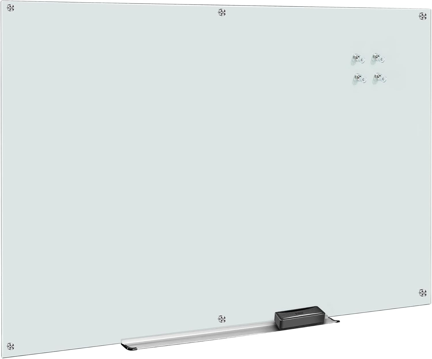 Magnetic Frameless Whiteboard - Durable Glass Dry-Erase Board