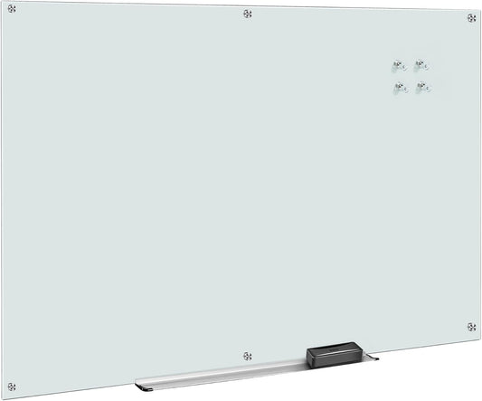 Magnetic Frameless Whiteboard - Durable Glass Dry-Erase Board