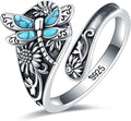 S925 Sterling Silver Abalone Dragonfly Turquoise Spoon (Style D543)
