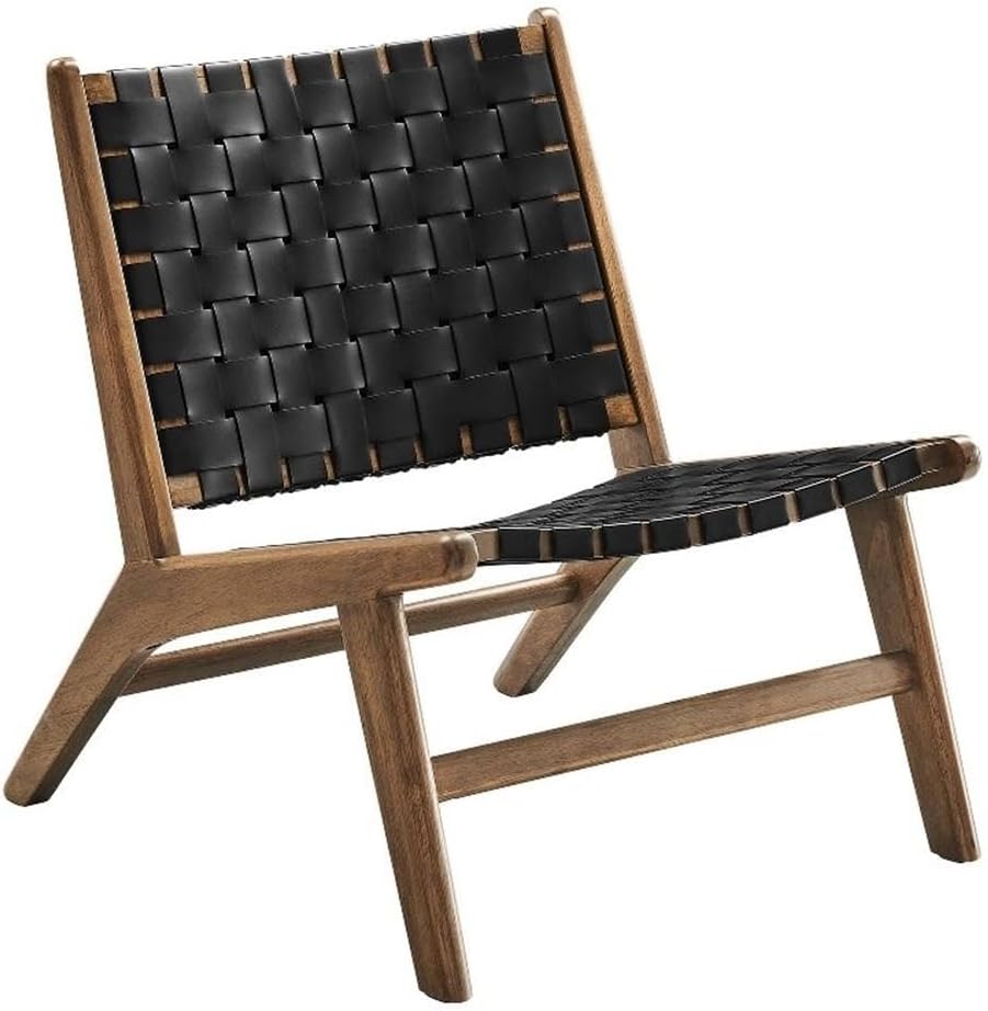 Modway Walnut Black Lounge Chair - Stylish Comfort