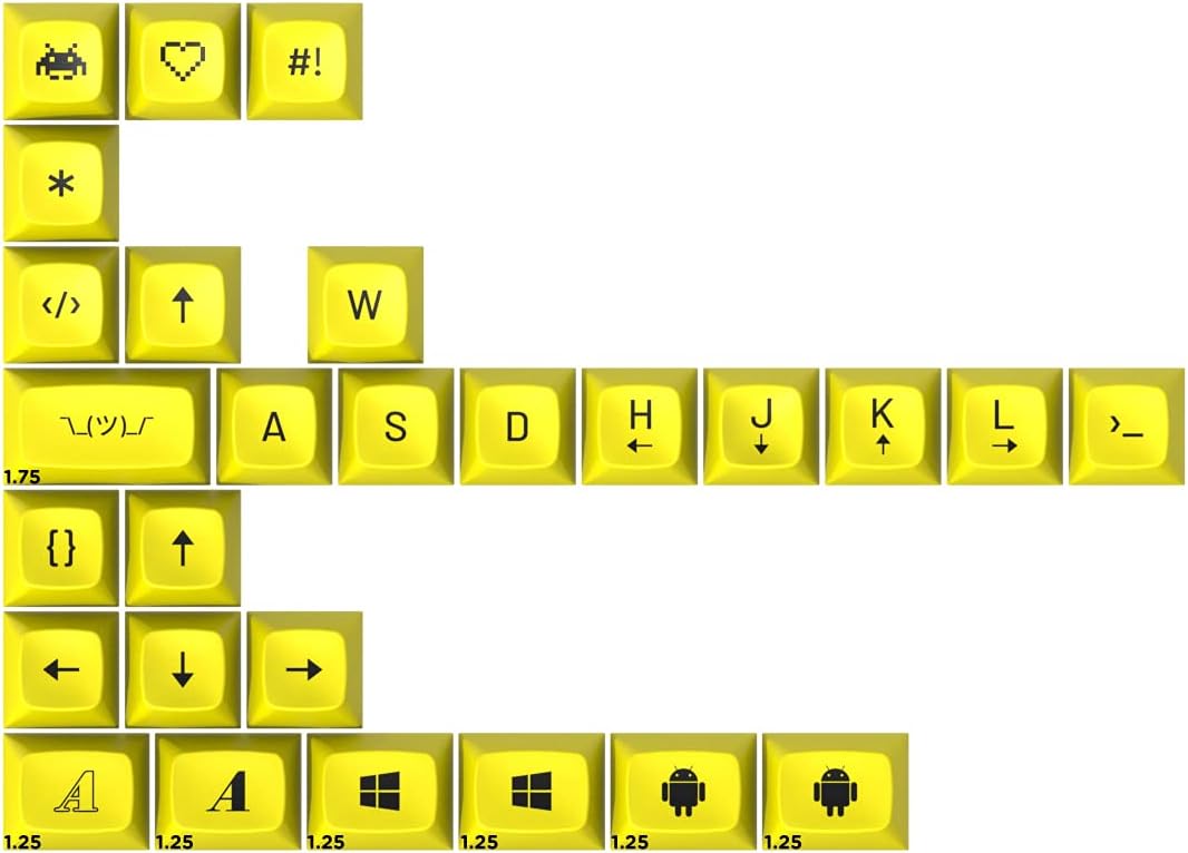 MT3 Cyber Custom Keycap Set for Mechanical Keyboards - Yellow