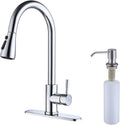 Keer Polished Chrome Pull Down Kitchen Faucet with Soap Dispenser
